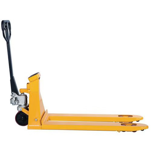 pallet truck with scale and clear display, 2000 kg, 1150 mm, bogie