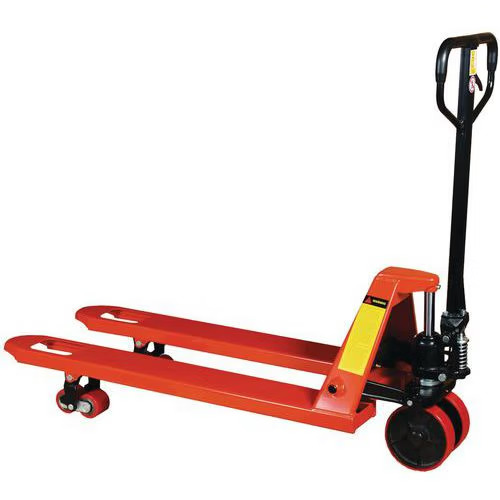 pallet truck, 2500 kg, 1150 mm, bogie, polyurethane – manutan expert